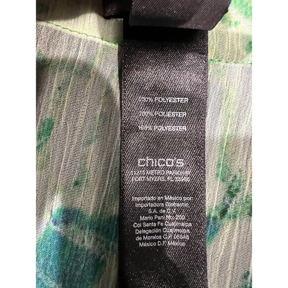 Chicos Travelers Tropical Palm Leaf Lightweight Cardigan Topper Blouse Large 2 - Picture 5 of 7